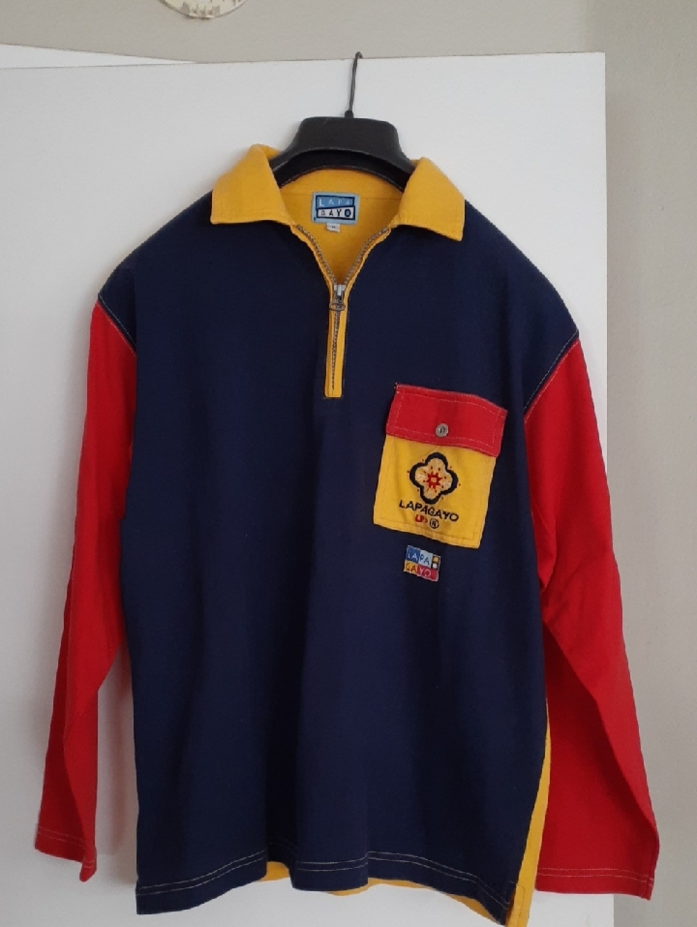 Lapagayo Unisex Colorful Half-Zip Pullover Sweatshirt Tee Men Women Long sleeve